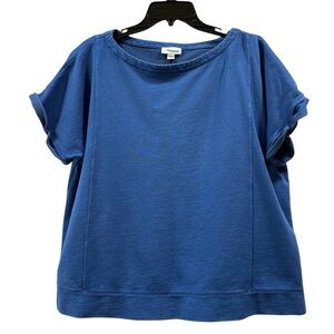 J.Jill Blue Cotton Short Sleeve Top Size XLP Petite